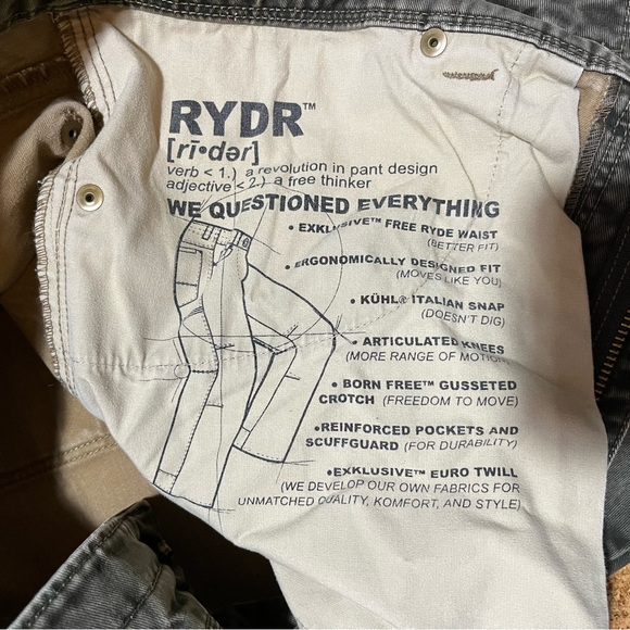 Kühl Rydr Vintage Patina Dye Pants Sz 34 x 32 - Picture 4 of 15